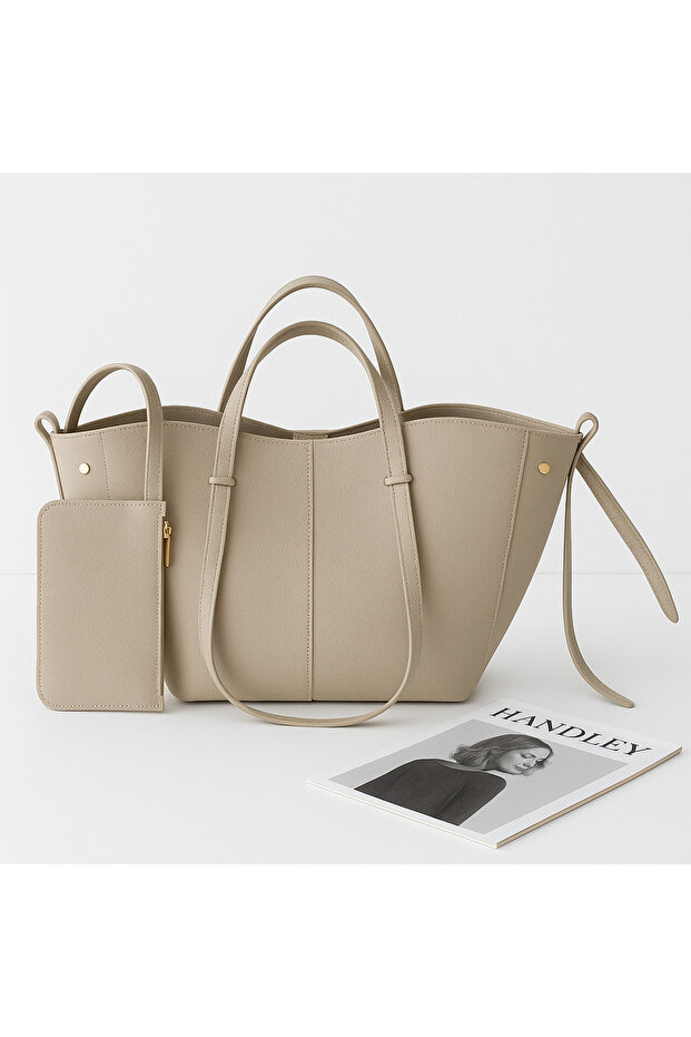 Luxury Large Capacity Double Handle Hand and Shoulder Bag – with Wallet Gift