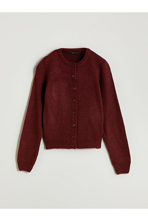 Bisiklet Yaka Kadın Triko Hırka - 5