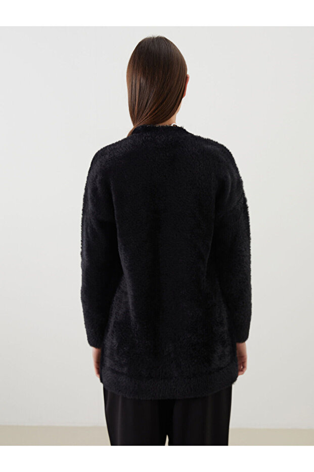 LCW Modest Şal Yaka Kadın Pelüş Triko Hırka (W5) - 4