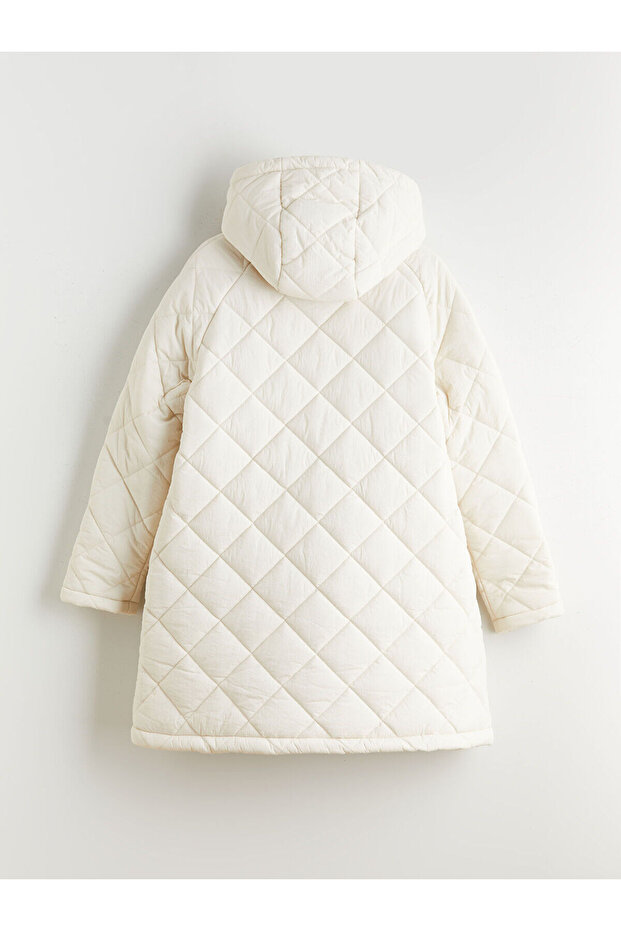 Kapüşonlu Kapitone Oversize Kadın Şişme Mont - 7