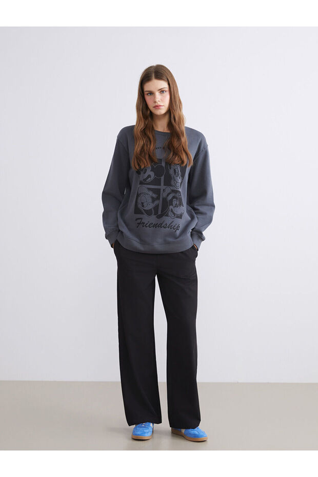 Black Elastic Waist Women's Trousers