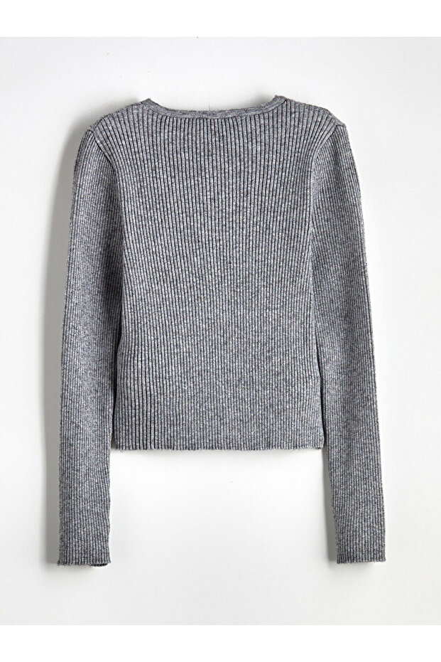 Bisiklet Yaka Kadın Triko Hırka - 6