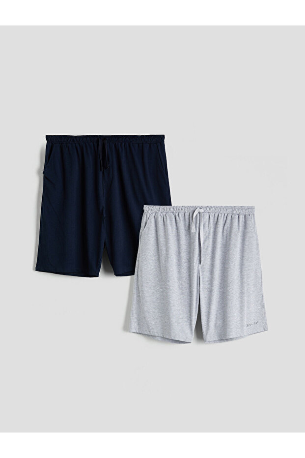 Slim Fit Erkek Pijama Alt Şort 2'li - 1