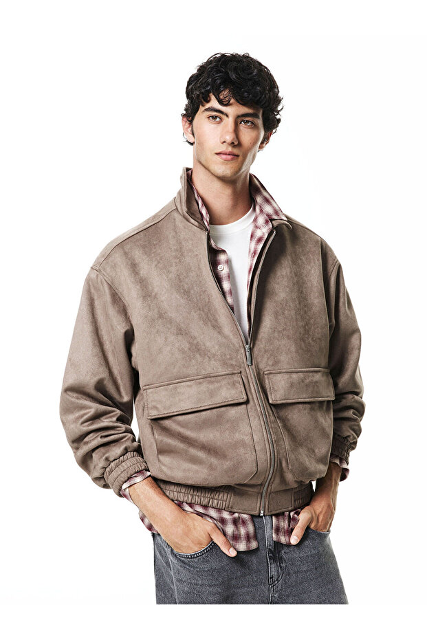 Peak New Season Comfortable Fit Shirt Collar Suede Men's Coat