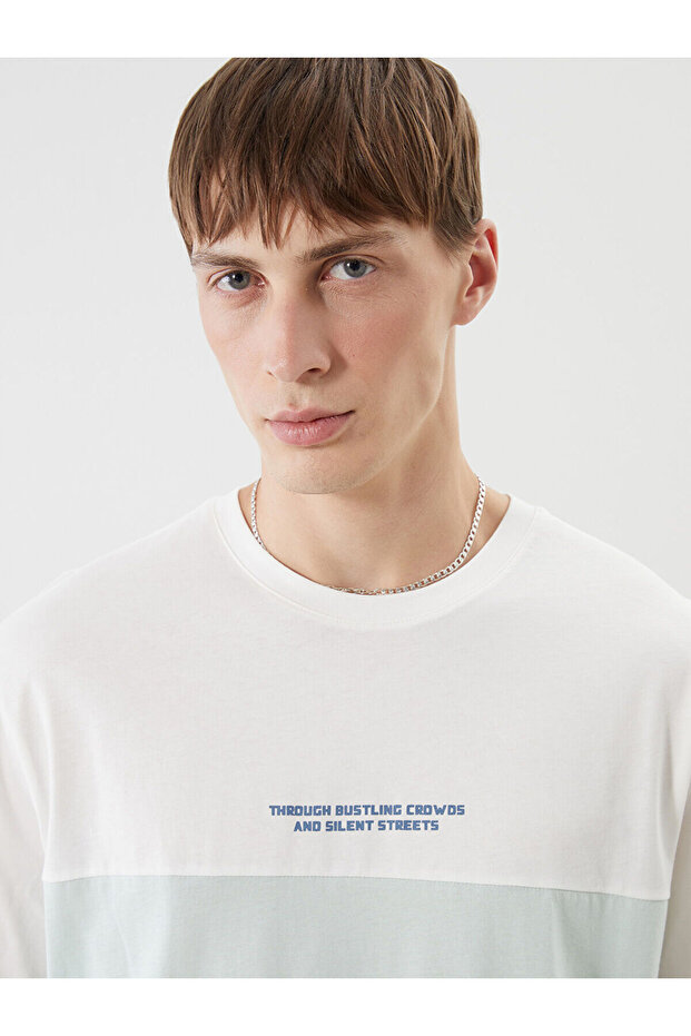 Nevavm Oval Collar Printed Combed Cotton Men's T-Shirt