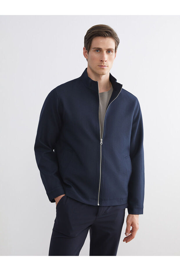 Stand Collar Long Sleeve Men's Coat