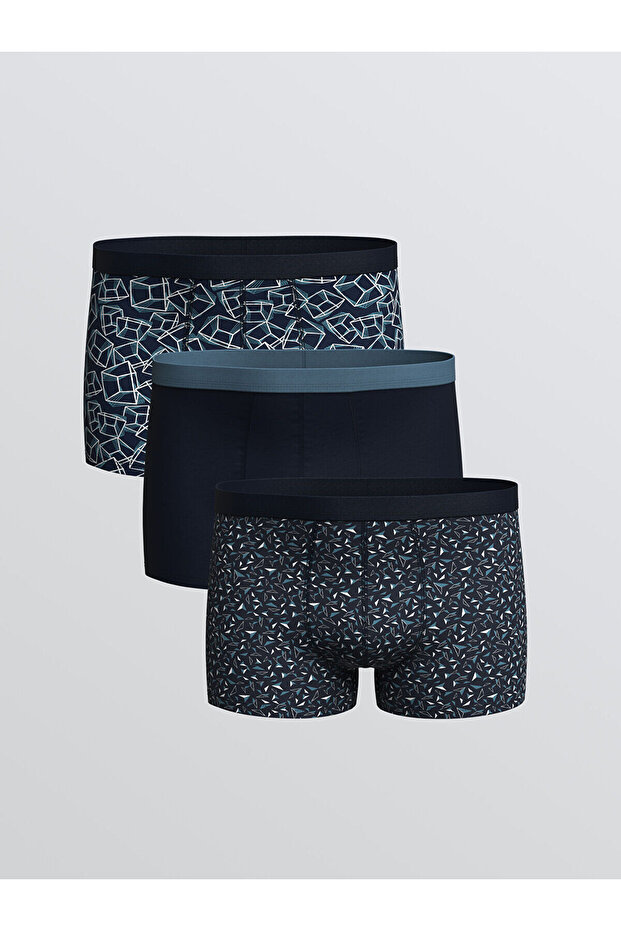 Vizyon New Season Standard Fit Cotton Flexible Men's Boxer 3-Pack