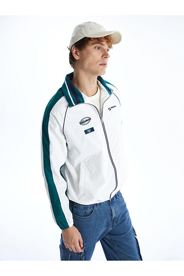 Nevavm Comfortable Fit Stand Collar Men's Jacket with Difference