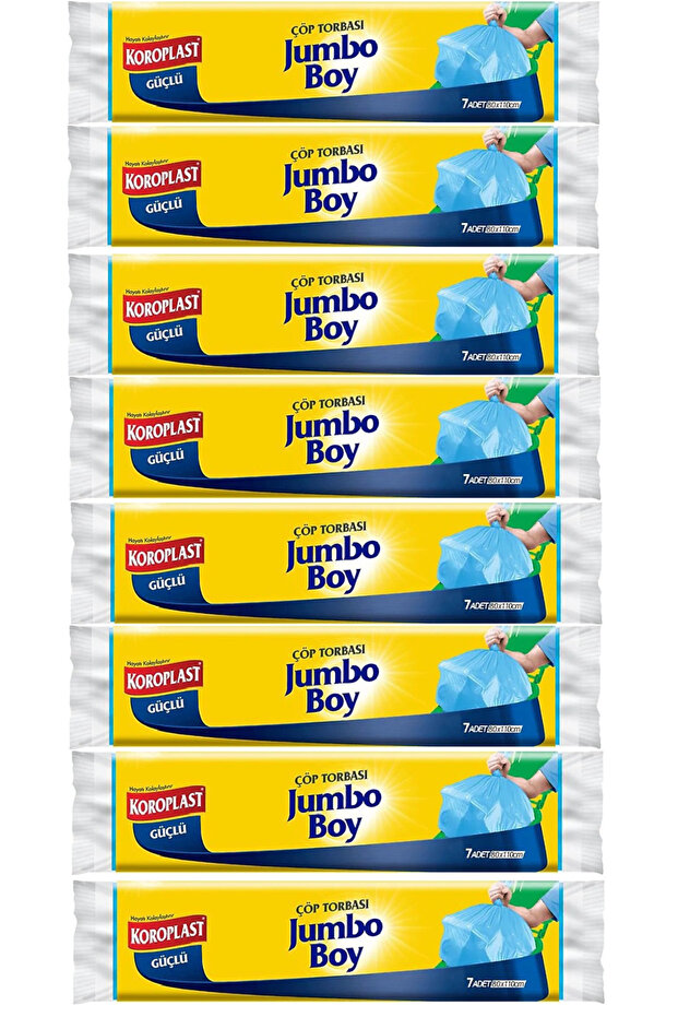 Güçlü Jumbo Boy Çöp Torbası (80X110 cm) 7'li X 8 Adet - 1