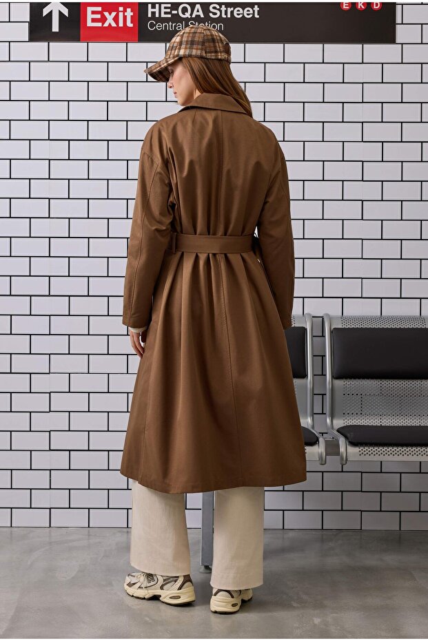 Minimal Trençkot Kahve - 4