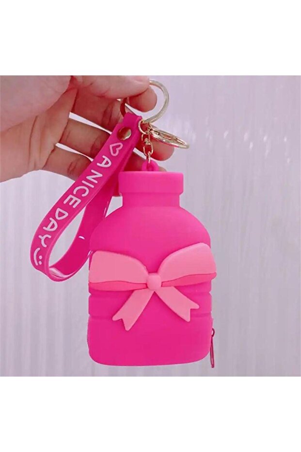A Nice Day Silicone Keychain with Pink Ribbon Detail