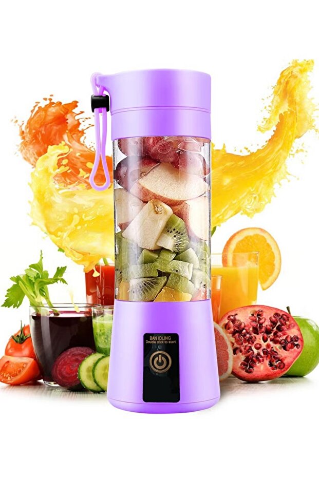 Portable Juicer, Personal Mixer Fruit, Rechargeable with USB, Mini Blender for Smoothie, Fruit Juice