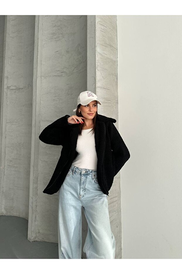 Zippered Plush Jacket - 7