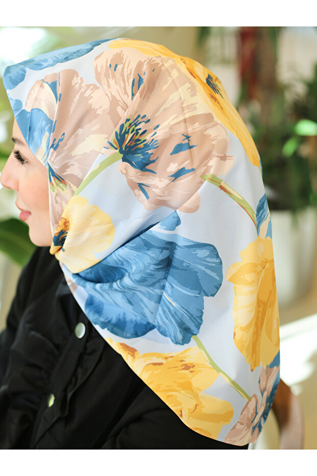 Weasel Pattern Crepe Scarf - 3
