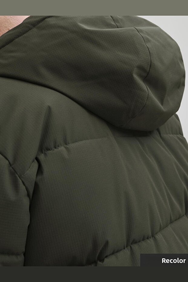 Plus Size Hooded Puffer Jacket - Global - 7