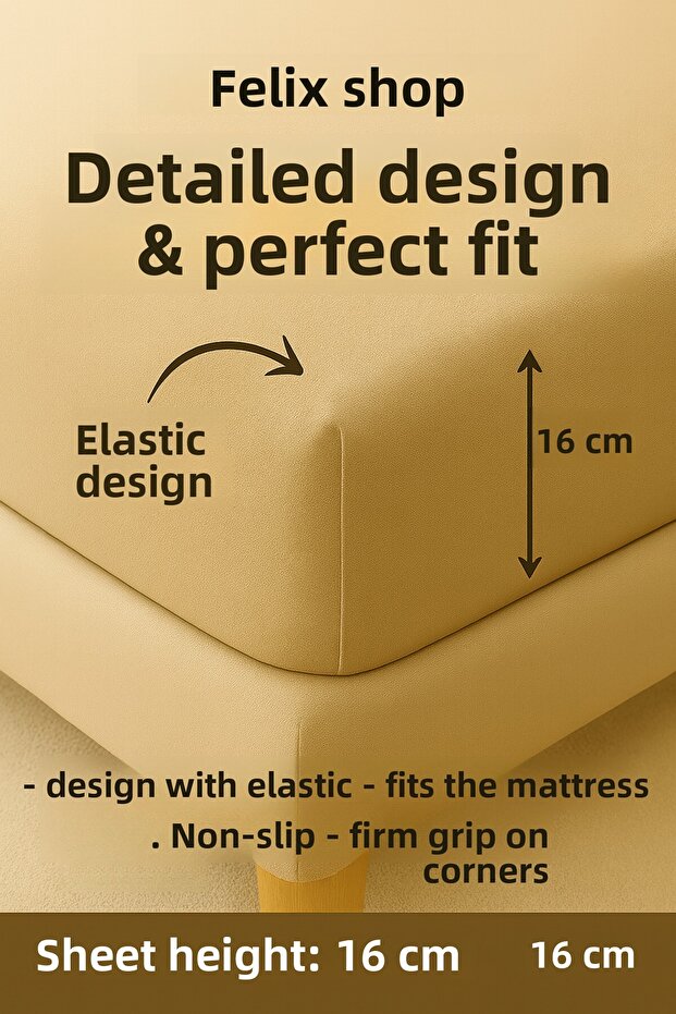 Double Cotton Ranforce Sheet Set - Elastic, Pillowcase Set 180*200/50*70 - 2