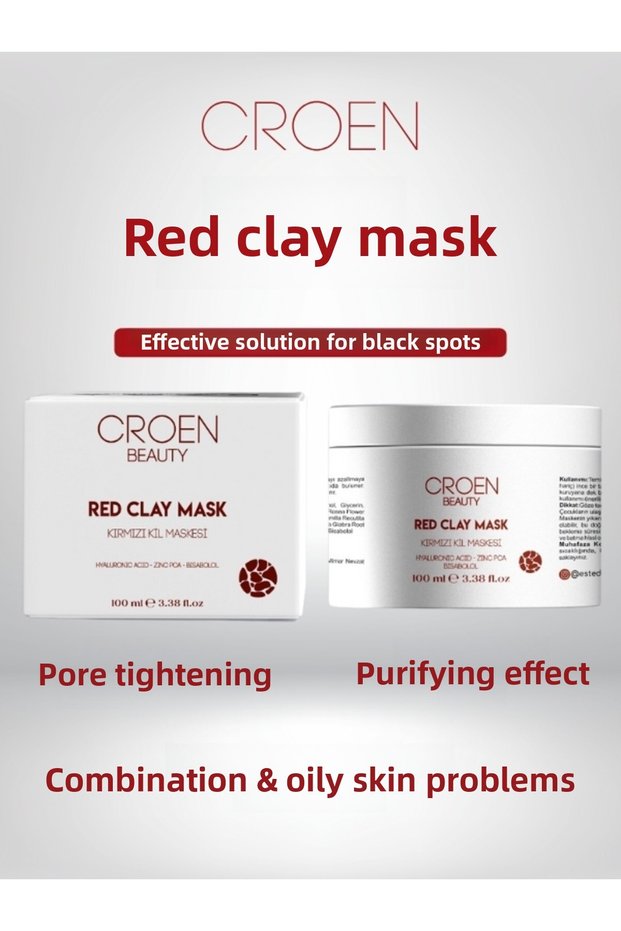 Red Clay Mask | Pore Tightening | Anti-Blackhead and Oil, 100 ml