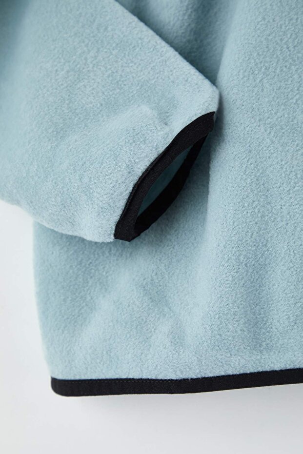 Mint Regular/Normal Kesim Dik Yaka Fermuarlı Dikiş Detaylı Polar Sweatshirt TMNAW26SW00036 - 7