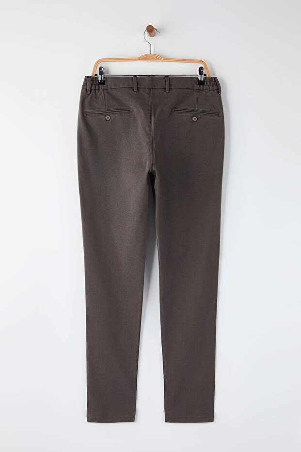Kahverengi Regular Fit Dokulu Rahat Erkek Pantolon TMNAW26PL00007 - 8