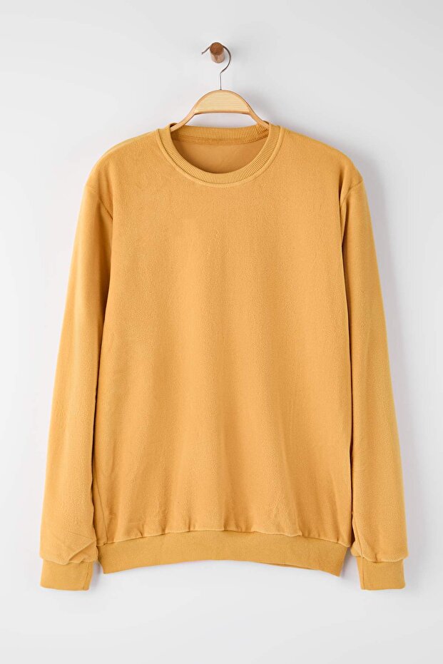 Hardal Regular/Normal Kesim Polar Bisiklet Yaka Sweatshirt/Pijama Üstü TMNAW26SW00033 - 1