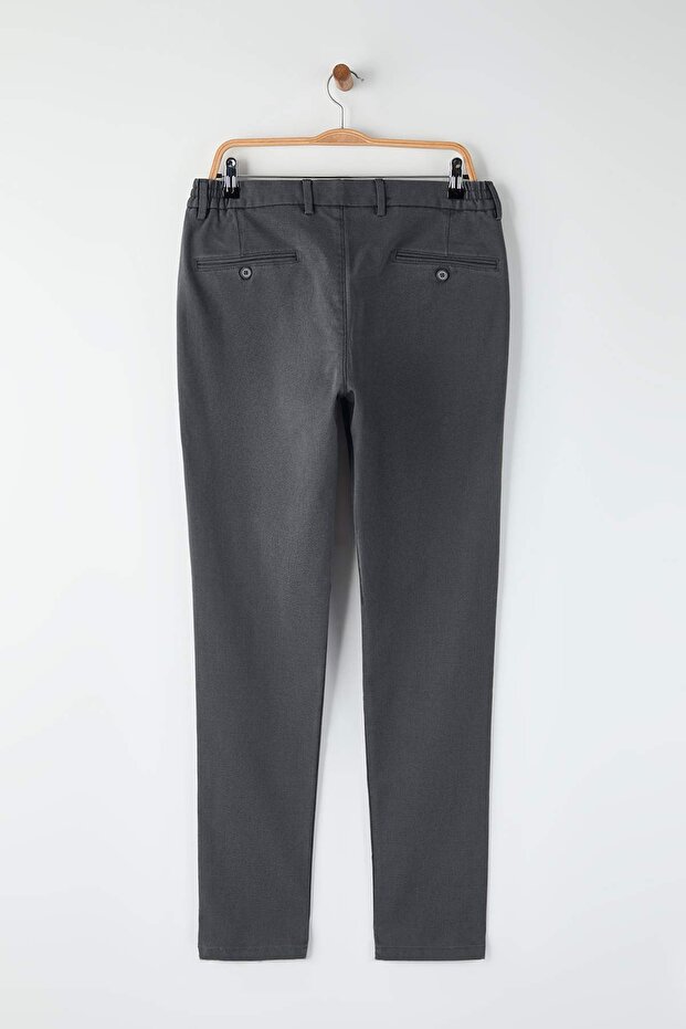 Siyah Erkek Regular Fit Dokulu Rahat Pantolon TMNAW26PL00007 - 8