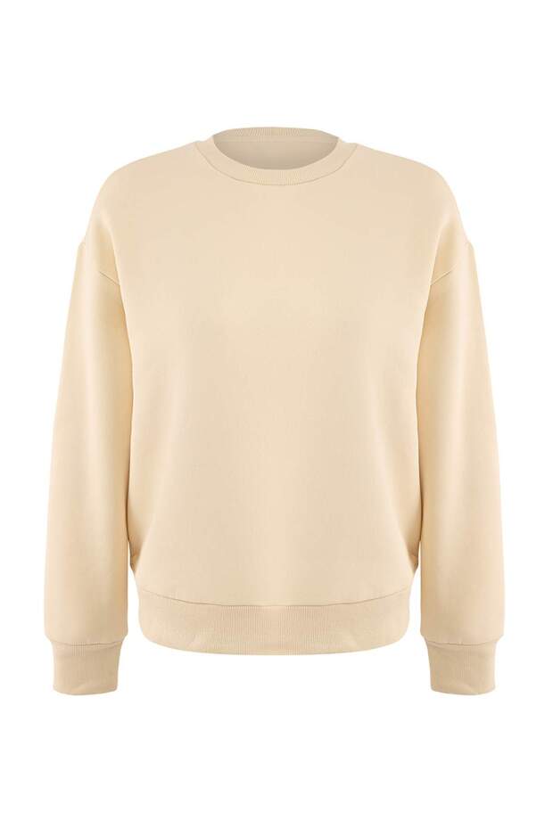 Taş Kalın İçi Polarlı Regular/Normal Kalıp Bisiklet Yaka Basic Örme Sweatshirt TWOAW24SW00101 - 6