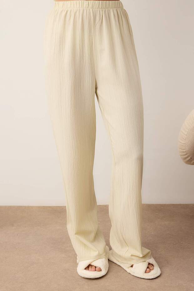 Taş Fırfırlı Crinkle Dokuma Pijama Takımı THMAW26PT00102 - 3