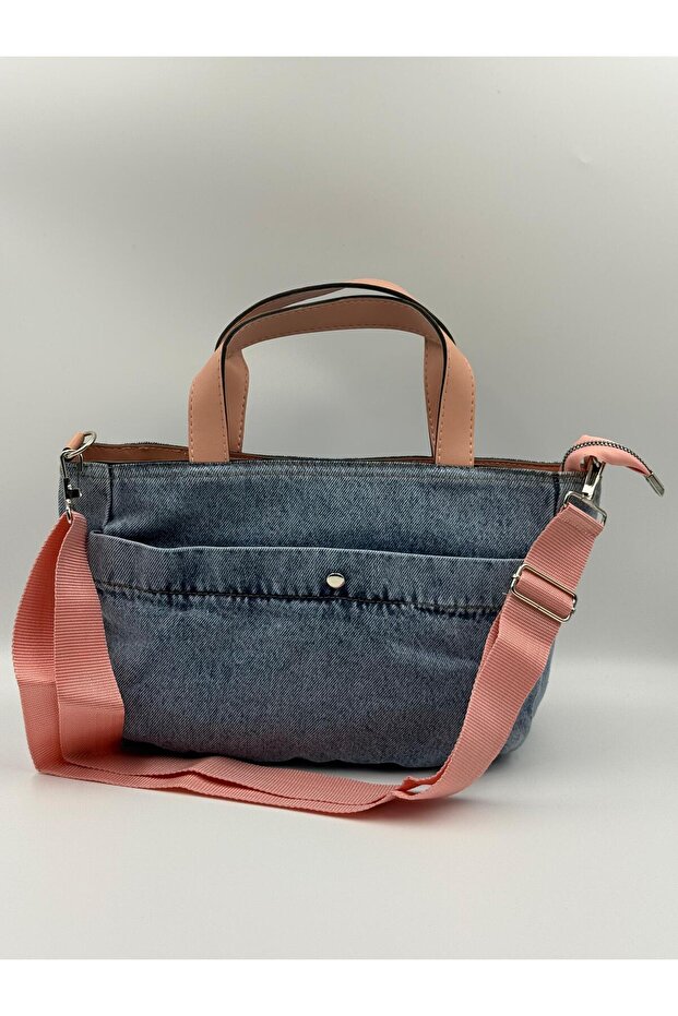 Denim Jeans Women's Shoulder & Hand Bag – with Detachable Strap