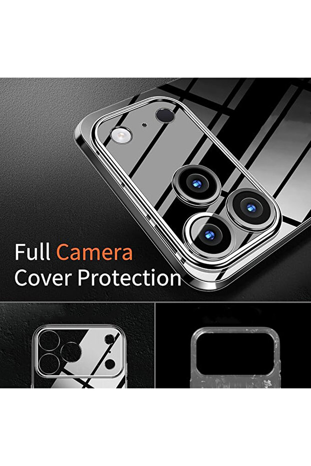 غطاء سيليكون مرن شفاف متوافق مع آيفون 17 برو مع حماية للكاميرا - 4