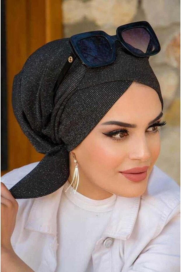 Siyah Simli Çapraz Bone - 1