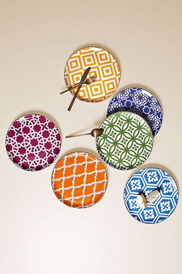 Porcelain Morocco 6 Piece Cake Set 20cm