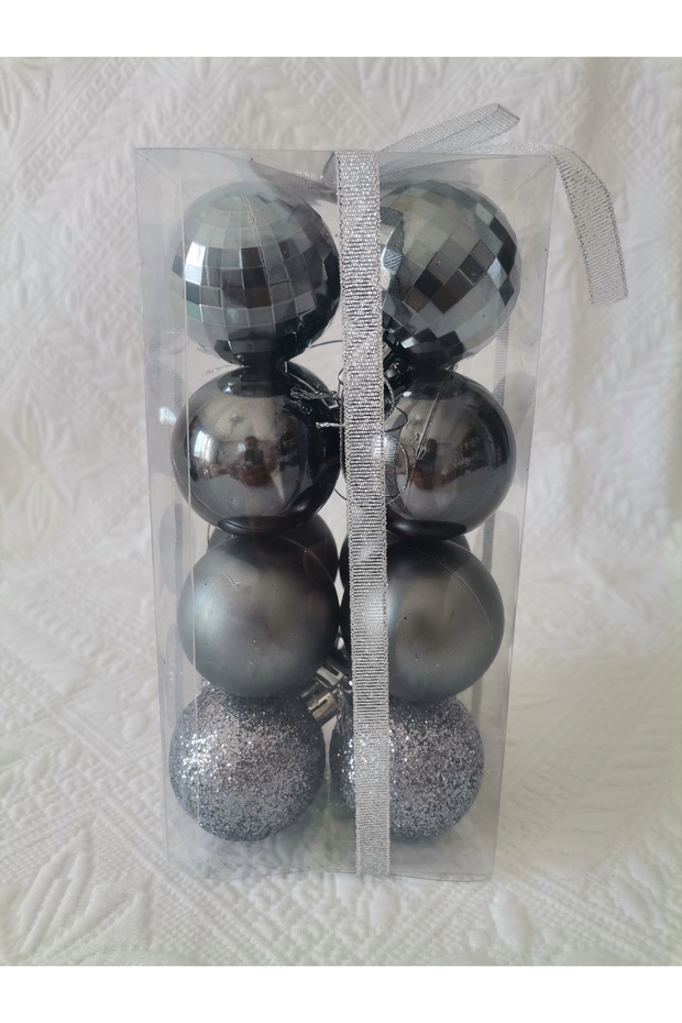 Christmas Tree Decorations Balls 5 cm Diameter 4 Models 4 Pieces of Each Model 16 Pieces in a Total Box - 4