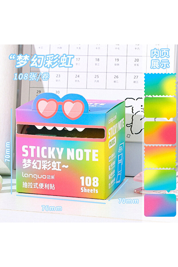 S25185-8 Mr. Paper 6Style 105Sheets/roll pull-out Sticky Notes Student Stationery Sticky Notes Trans