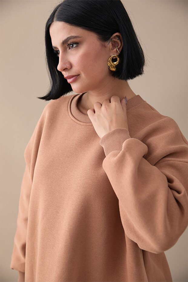 Şardonlu Basic Camel Sweat - 4