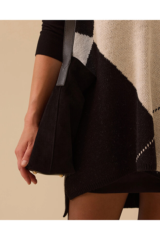 V Yaka Blok Geçişli Süveter - 4