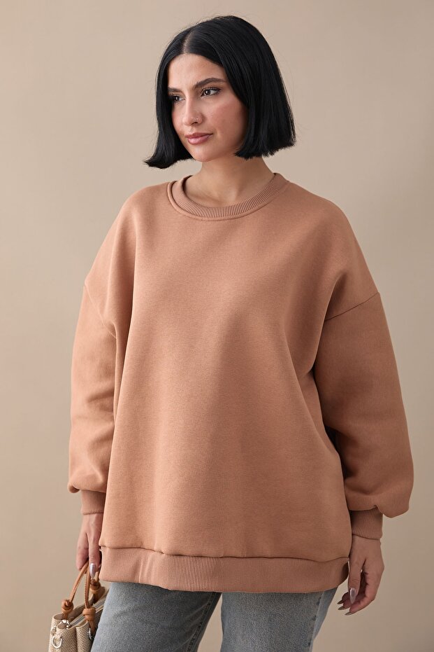 Şardonlu Basic Camel Sweat - 1