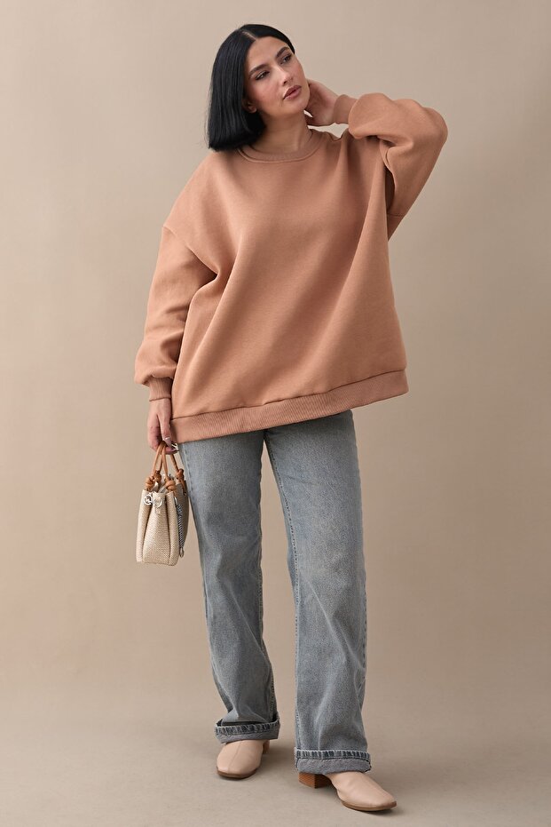 Şardonlu Basic Camel Sweat - 2