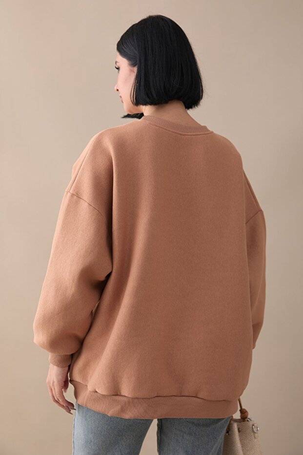 Şardonlu Basic Camel Sweat - 3
