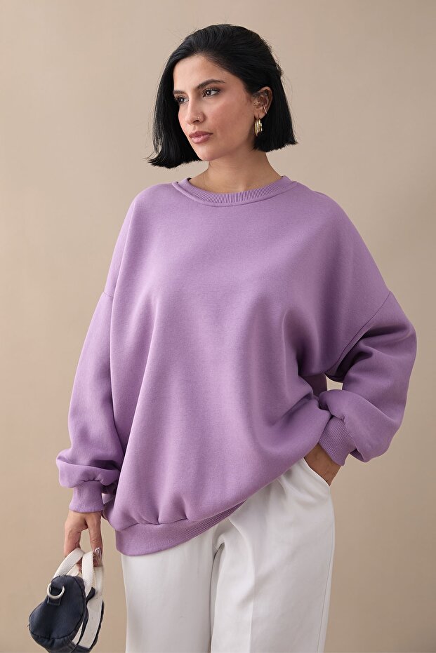 Şardonlu Basic Lila Sweat - 4