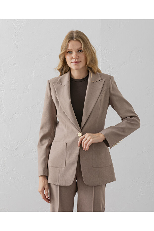 سترة بليزر بجيب مزدوج من البولي فيسكوز - 3