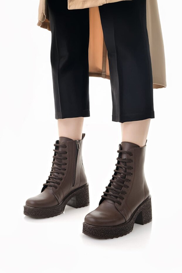 Acı Kahve Topuklu Postal Bot - 2