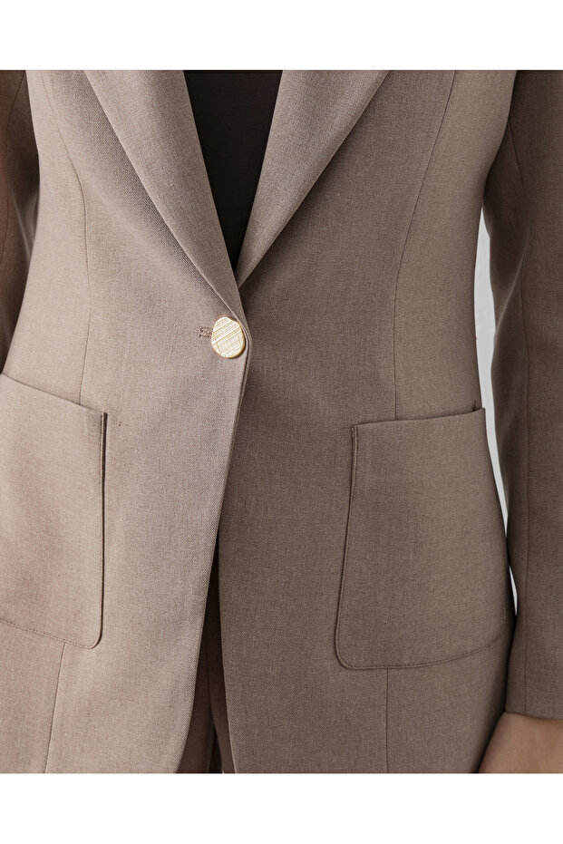 سترة بليزر بجيب مزدوج من البولي فيسكوز - 6