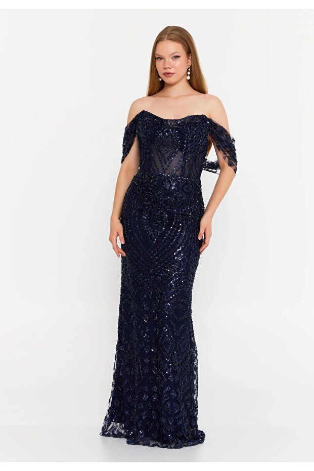 6139PAY PAYETLİ ELBİSE - 1