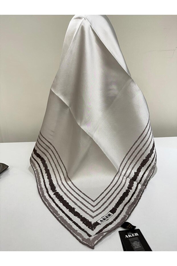 KENARI ŞERİTLİ İPEK EŞARP - 2