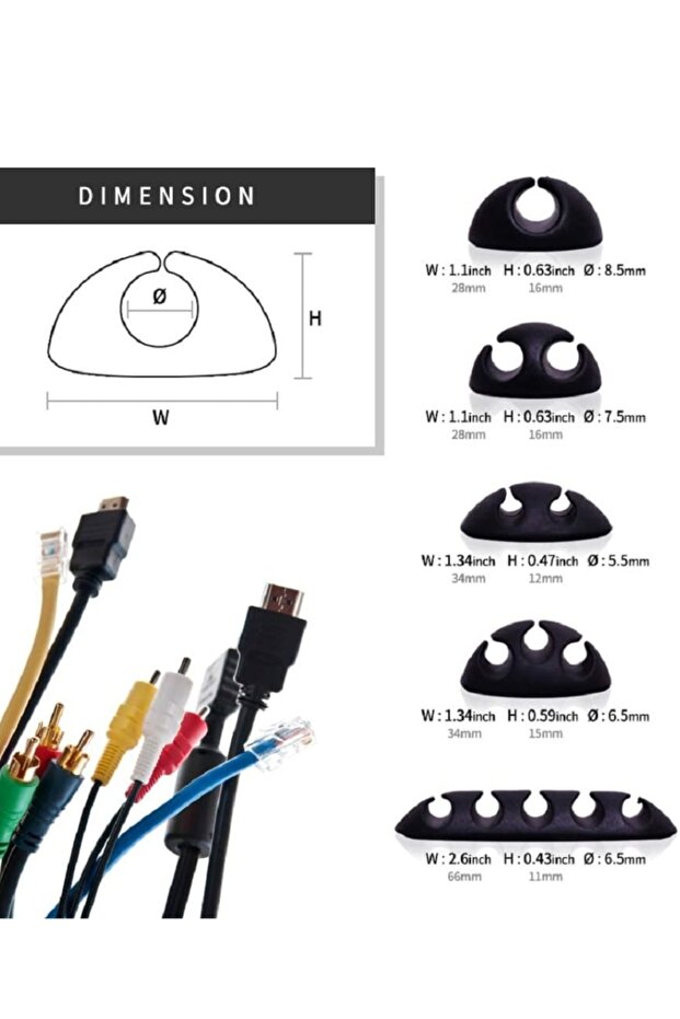 مجموعة منظم الكابلات - 20 قطعة - 2
