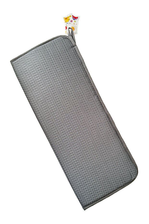 غطاء تجفيف الأطباق القابل للطي، حصيرة تجفيف قابلة للطي، قماش تجفيف رمادي اللون - 2