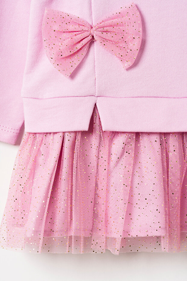 Mevsimlik Uzun Kollu %100 Pamuk Astarlı Kız Bebek Tüllü Elbise - 7