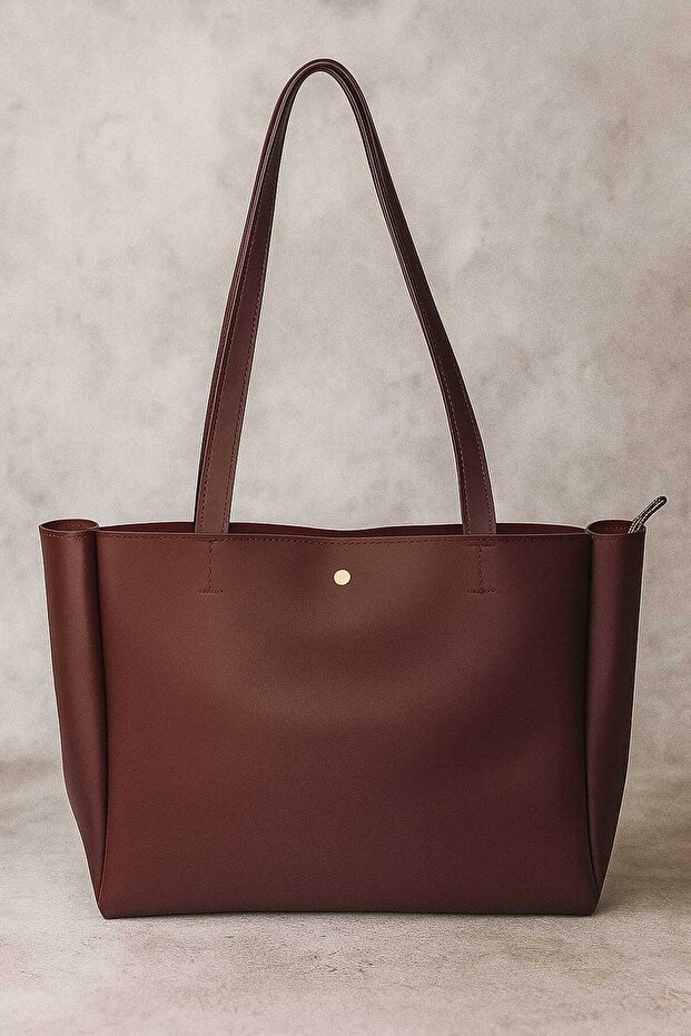 Large Size 3-Compartment Zippered Snap-Button Shoulder Bag – Special for University