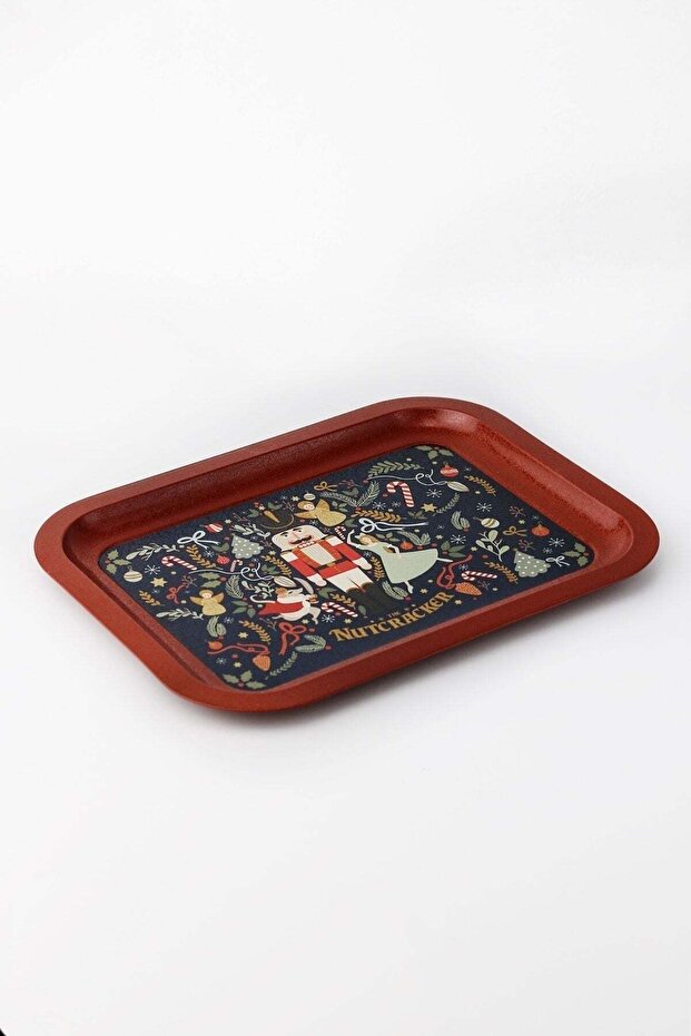 Fındıkkıran Nutcracker Desenli Metal Klasik Tepsi, 23,3 x 30,7 cm - 8