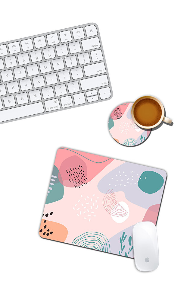 Desenli Mouse Pad ve Bardak Altığı Set - 1